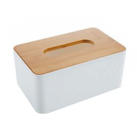 Japanese Style Tissue Box Holder Rectangle Bamboo Tissue Cover Box for Home Office Restaurant