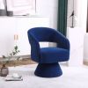 Swivel Accent Chair Armchair, Round Barrel Chair in Fabric for Living Room Bedroom, Blue