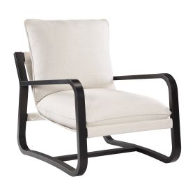 Blaire Sling Chair Upholstered in Oatmeal Fabric with Metal Frame