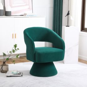 Swivel Accent Chair Armchair, Round Barrel Chair in Fabric for Living Room Bedroom, Green