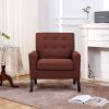 Fabric Accent Chair for Living Room, Bedroom Button Tufted Upholstered Comfy Reading Accent Chairs Sofa (Brown)