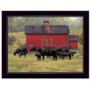 "By the Red Barn" by Bonnie Mohr, Ready to Hang Framed Print, Black Frame