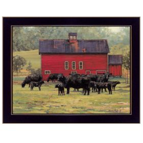 "By the Red Barn" by Bonnie Mohr, Ready to Hang Framed Print, Black Frame