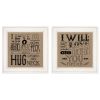 "Hugs / Forever" 2-Piece Vignette by Deb Strain, White Frame