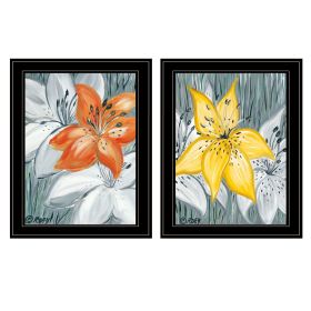 "Tiger Lilies" 2-Piece Vignette by Roey Ebert, Black Frame