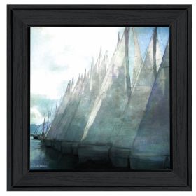 "Sailboat Marina I" by Bluebird Barn Group, Ready to Hang Framed Print, Black Frame