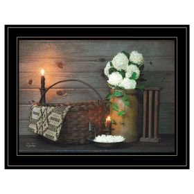 "White Flowers" by Susie Boyer, Ready to Hang Framed Print, Black Frame