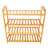 Bamboo Shoe Rack 4-Tier Entryway Shoe Shelf Storage Organizer for Home & Office Easy to Assemble Wood Color