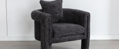 Modern Style Accent Chair Armchair for Living Room, Bedroom, Guest Room,Office,Rock Black