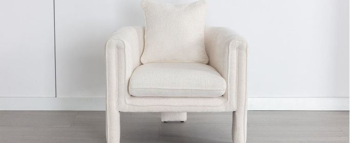 Modern Style Accent Chair Armchair for Living Room, Bedroom, Guest Room,Office, Ivory