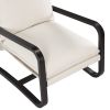 Blaire Sling Chair Upholstered in Oatmeal Fabric with Metal Frame