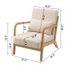 Leisure Chair with Solid Wood Armrest and Feet, Mid-Century Modern Accent Sofa,1 seat