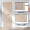 30 in. x 84 in. Unfinished Sliding Barn Door with 5.5FT Barn Door Hardware Kit & Handle ; K Frame; Solid Spruce Wood; Requires Simple DIY Assembly