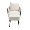 COOLMORE Velvet Accent Chair Modern Upholstered Armchair Tufted Chair with Metal Frame, Single Leisure Chairs for Living Room