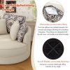 Swivel Accent Barrel Chair with 5 Movable Pillow 360 Degree Swivel Round Sofa Chair for Living Room,Bedroom, Hotel, Beige