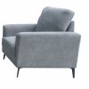 Jackson Gray Chenille Chair with Black Metal Legs