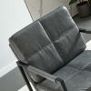 Light grey PU leather leisure black metal frame recliner chair for living room and bedroom furniture