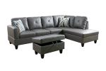 Dark Grey Semi PU Synthetic Leather Sofa Living Room Sofa