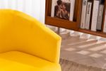 Velvet Accent Chair Armchair Tub Chair With Gold Metal Legs, Yellow