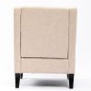 Best Choice Products Rocking Accent Chair, Tufted Upholstered Linen Wingback for Nursery, Living Room, Bedroom w/Wood Frame -Khaki Yelkow