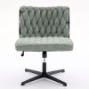 Armless Office Desk Chair No Wheels, GREEN