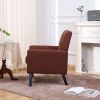 Fabric Accent Chair for Living Room, Bedroom Button Tufted Upholstered Comfy Reading Accent Chairs Sofa (Brown)