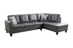 Dark Grey Semi PU Synthetic Leather Sofa Living Room Sofa