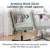 Armless Office Desk Chair No Wheels, GREEN