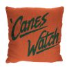 Miami OFFICIAL NCAA "Invert" Woven Pillow; 20" x 20"