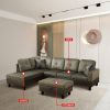 Taupe Flannel And PVC 3-Piece Couch Living Room Sofa Set