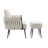 COOLMORE Velvet Accent Chair Modern Upholstered Armchair Tufted Chair with Metal Frame, Single Leisure Chairs for Living Room