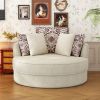 Swivel Accent Barrel Chair with 5 Movable Pillow 360 Degree Swivel Round Sofa Chair for Living Room,Bedroom, Hotel, Beige