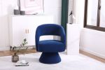 Swivel Accent Chair Armchair, Round Barrel Chair in Fabric for Living Room Bedroom, Blue