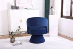 Swivel Accent Chair Armchair, Round Barrel Chair in Fabric for Living Room Bedroom, Blue