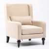 Best Choice Products Rocking Accent Chair, Tufted Upholstered Linen Wingback for Nursery, Living Room, Bedroom w/Wood Frame -Khaki Yelkow