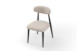 (Set of 6)Dining Chairs , Upholstered Chairs with Metal Legs for Kitchen Dining Room,Light Grey