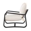 Blaire Sling Chair Upholstered in Oatmeal Fabric with Metal Frame