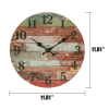 Stonebriar 12" Red Analog Round Farmhouse Battery Operated Wall Clock