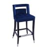 Suede Velvet Barstool with nailheads Living Room Chair2 pcs Set - 30 inch Seater height