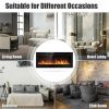 50 Inch Recessed Electric Insert Wall Mounted Fireplace with Adjustable Brightness