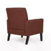 Fabric Accent Chair for Living Room, Bedroom Button Tufted Upholstered Comfy Reading Accent Chairs Sofa (Brown)