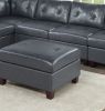 Contemporary Genuine Leather 1pc Armless Chair Black Color Tufted Seat Living Room Furniture