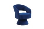 Swivel Accent Chair Armchair, Round Barrel Chair in Fabric for Living Room Bedroom, Blue