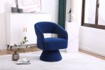 Swivel Accent Chair Armchair, Round Barrel Chair in Fabric for Living Room Bedroom, Blue