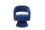 Swivel Accent Chair Armchair, Round Barrel Chair in Fabric for Living Room Bedroom, Blue