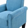 Accent Chairs, Comfy Sofa Chair, Armchair for Reading, Living Room, Bedroom, Office, Waiting Room, Linen fabric, Light Blue