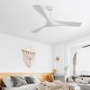 52 Inch Ceiling Fan Without Light with Remote Control 6 Speed Quiet Reversible DC Motor