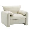 Modern Style Chenille Oversized Armchair Accent Chair Single Sofa Lounge Chair 38.6'' W for Living Room, Bedroom,Cream