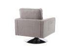 Modern Teddy Fabric Swivel Accent Chair ,Comfy Armchair with 360 Degree Swiveling for Living Room, Bedroom, Reading Room, Home Office (Grey)