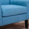 Fabric Accent Chair for Living Room, Bedroom Button Tufted Upholstered Comfy Reading Accent Chairs Sofa (Blue)